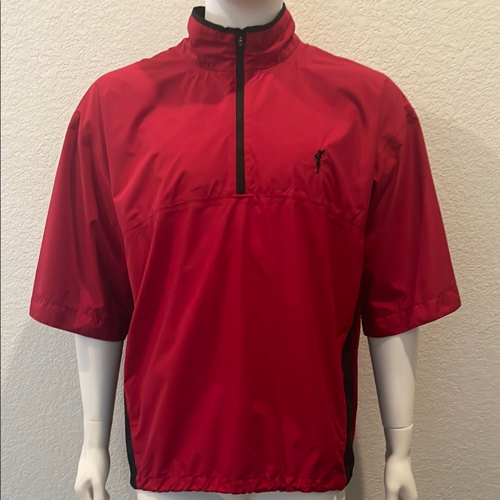 Zero Restriction Golf Outerwear Red Half-Zip Waterproof Pullover